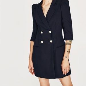 Zara blazer dress with pearl buttons